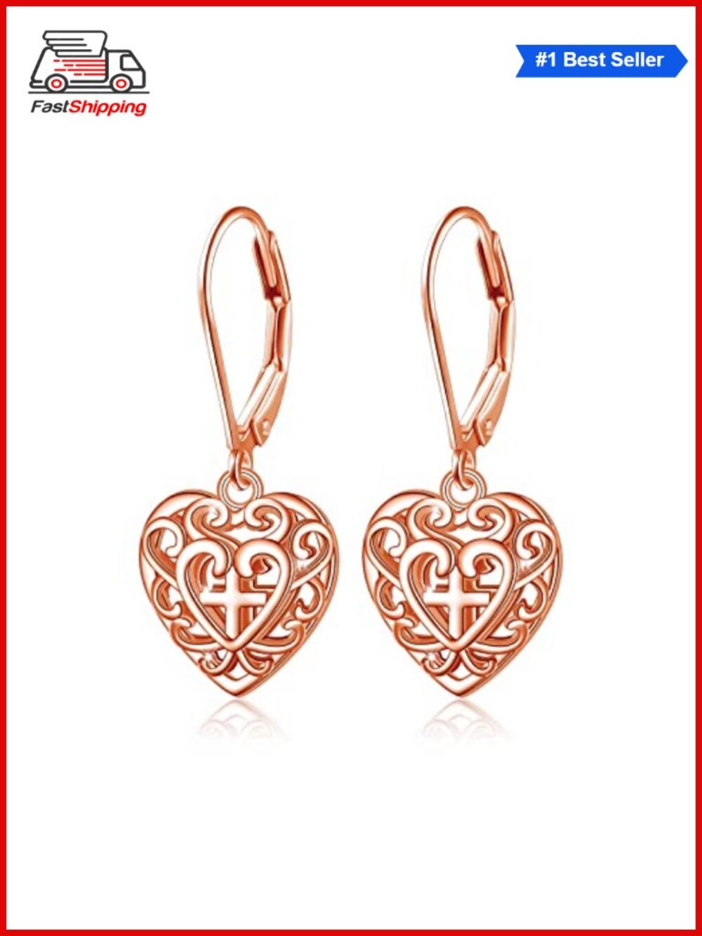 ✨ S925 Sterling Silver Heart Dangle Drop Earrings for Women Jewelry Gift